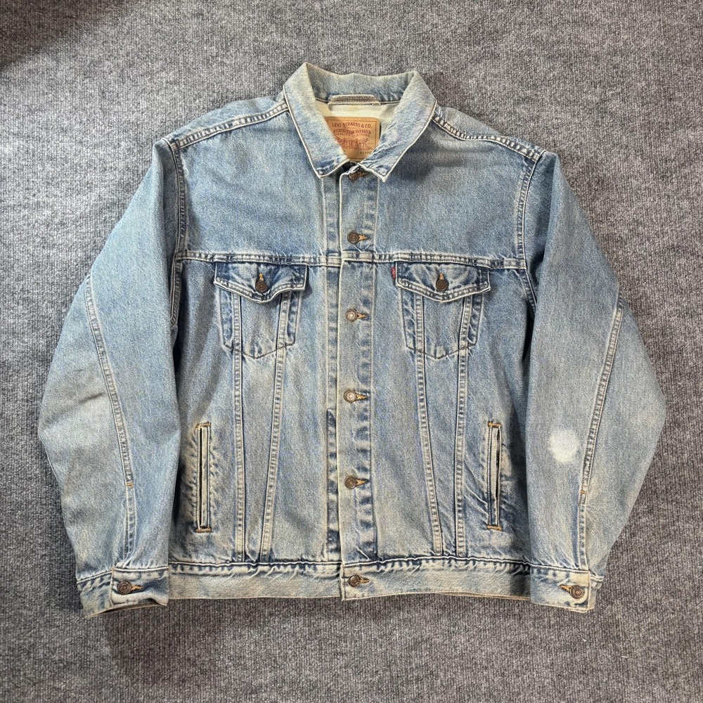Levis Denim Jacket Mens XL‎ Blue Button Front Trucker Casual Classic 70507-0389